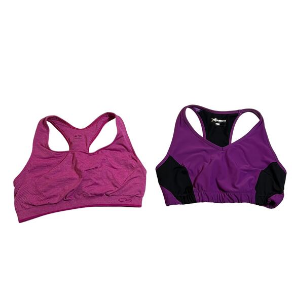 BUNDLE (2) Champion/Xersion Racerback Sports Bra Size Large Workout Gym Active - Picture 1 of 9